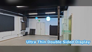 Tela LED dupla face ultrafina para publicidade moderna