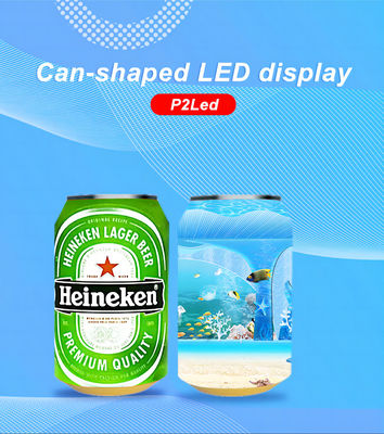 Display de LED em forma de garrafa de cerveja HD P2 Display de vídeo Pop Canes Display de LED Flexível