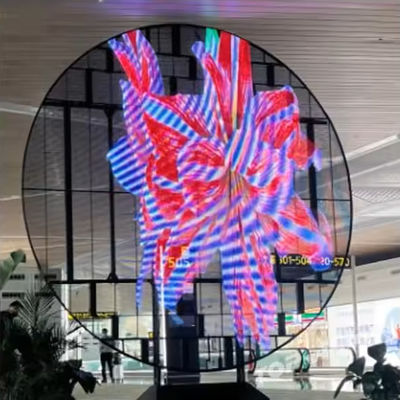 P3.97-P7.81 Transparent Window Round Led Display Screen Flexible