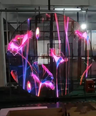 P3.97-P7.81 Transparent Window Round Led Display Screen Flexible
