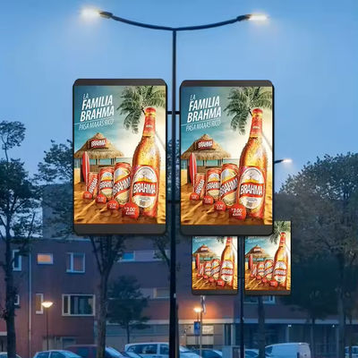 240V P3 Pole LED Display Screen Custom For Pedestrian Street