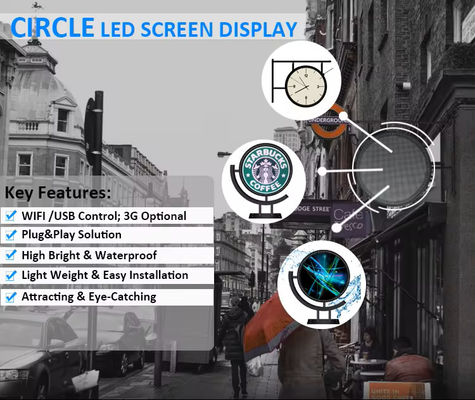 P4.28 Double-sided Circular LED Display Outdoor Dia 600mm Circular Round Shape Sign