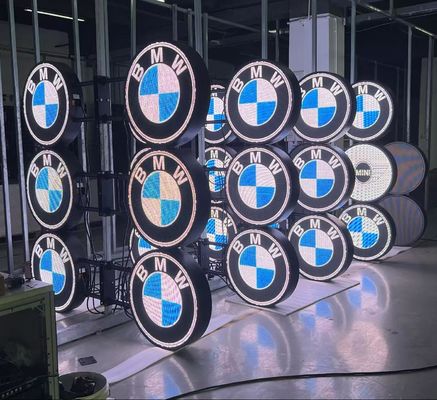 Outdoor Double Sides Round Shape Screen LED Display Wifi Control Logo Circle Display Store Ad Screen