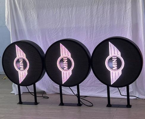 Outdoor Double Sides Round Shape Screen LED Display Wifi Control Logo Circle Display Store Ad Screen