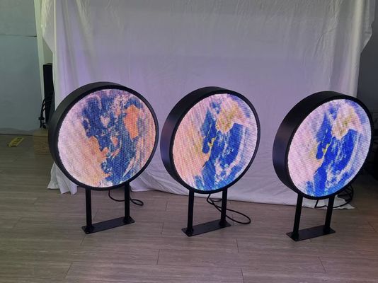 Outdoor Double Sides Round Shape Screen LED Display Wifi Control Logo Circle Display Store Ad Screen