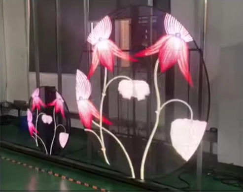 P3.97-P7.81 Transparent Window Round Led Display Screen Flexible