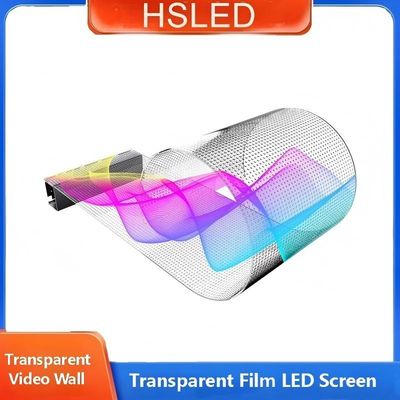 Display de filme LED transparente na janela